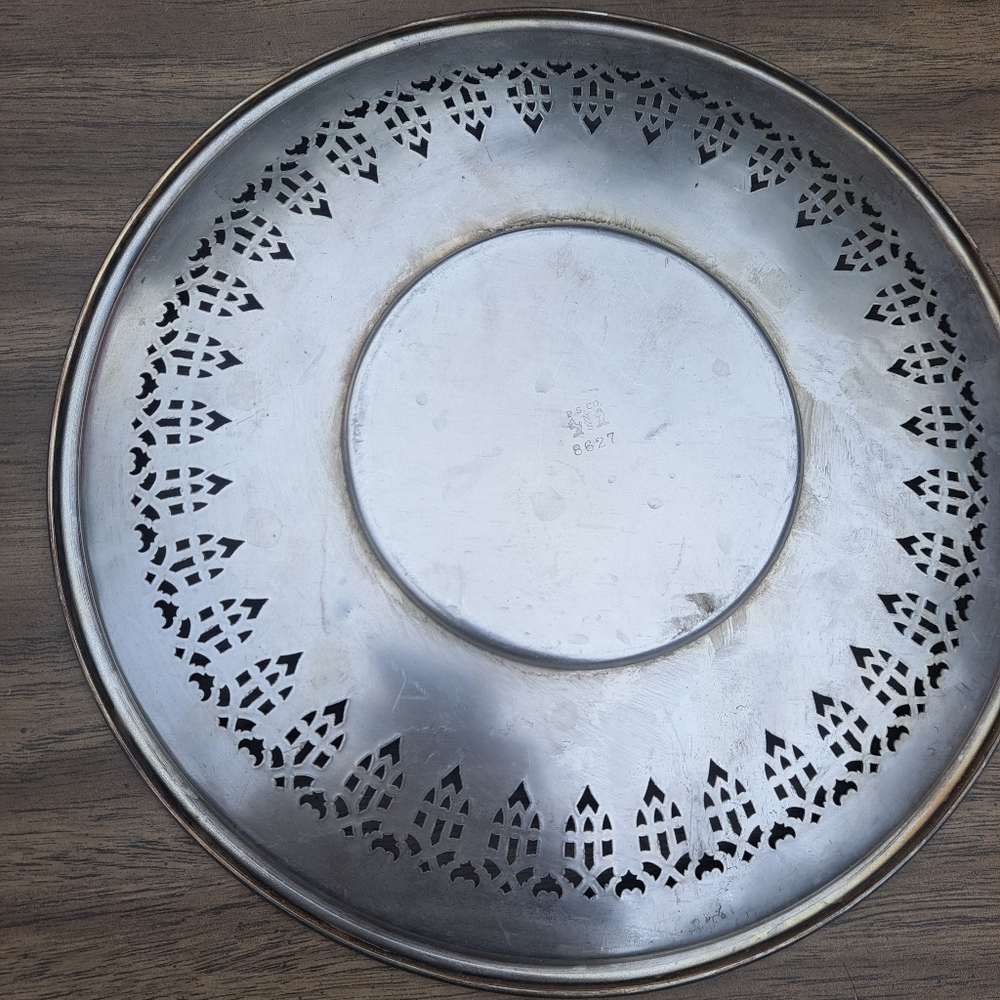 Silver serving tray plated steel